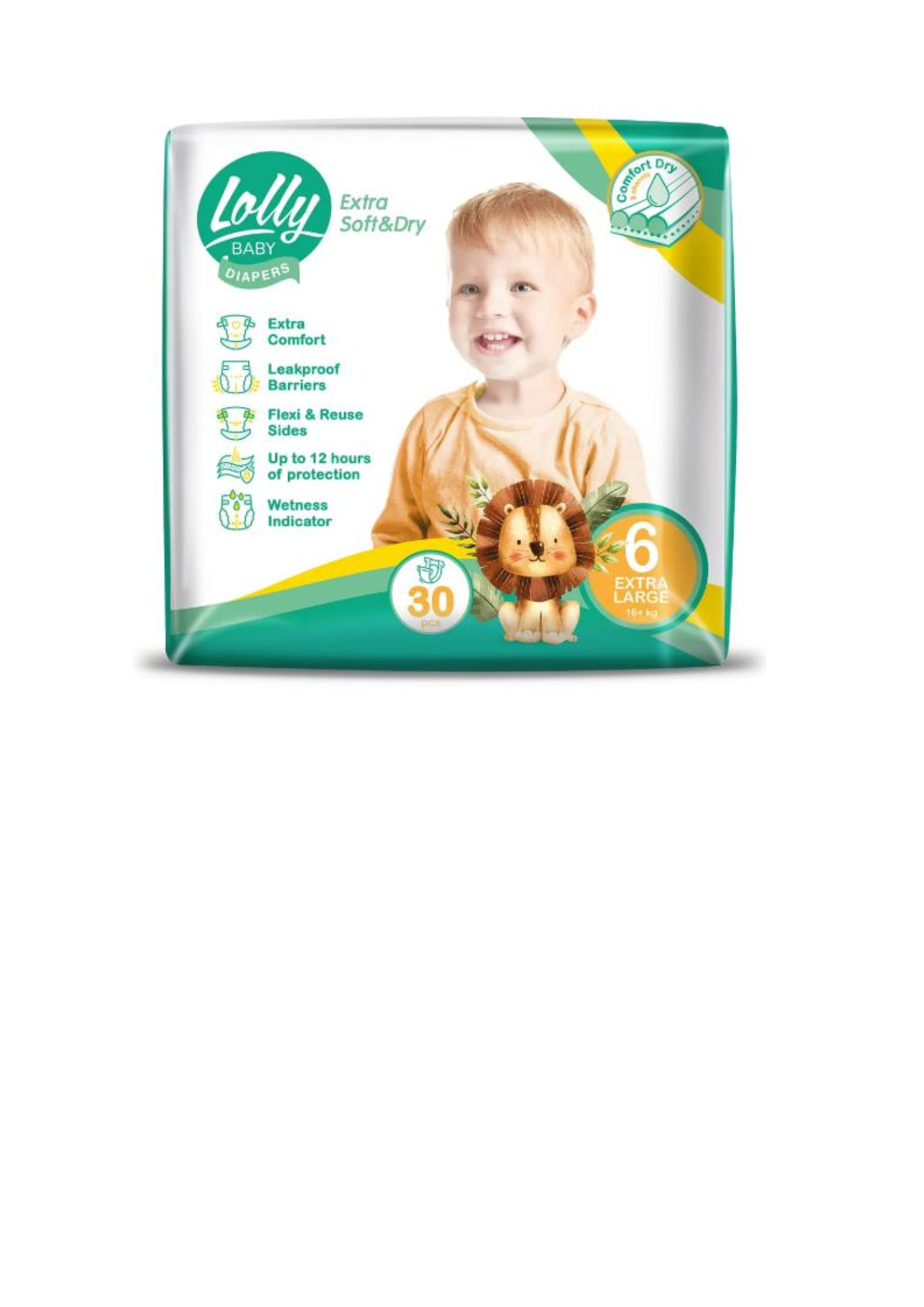 Підгузки для дітей Lolly Soft Extra Large 6 (16+ кг), 30 шт